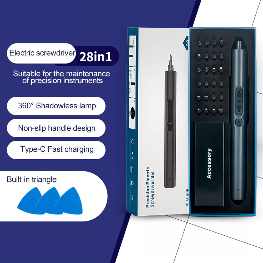 Cordless 28IN1 Mini Power Precision Screwdriver Electric Screwdriver Kit Set -