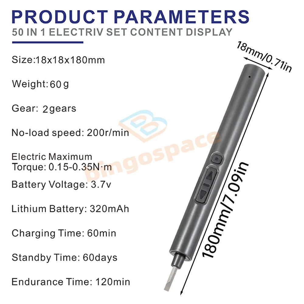 Mini Electric Screwdriver Cordless Precision Screwdriver Set with 40 Driver Bits