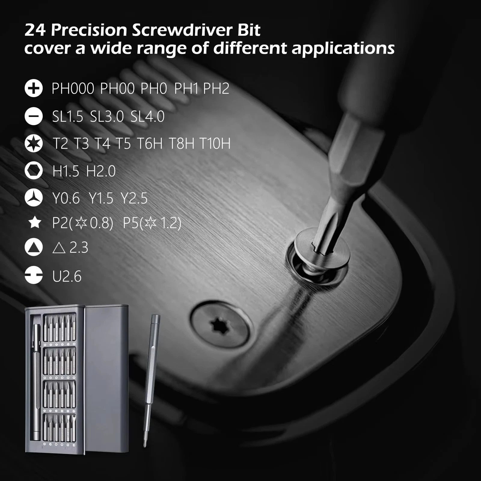 Precision Screwdriver Set 25 in 1 Phillips Torx Hexagonal Flat Head Magnetic