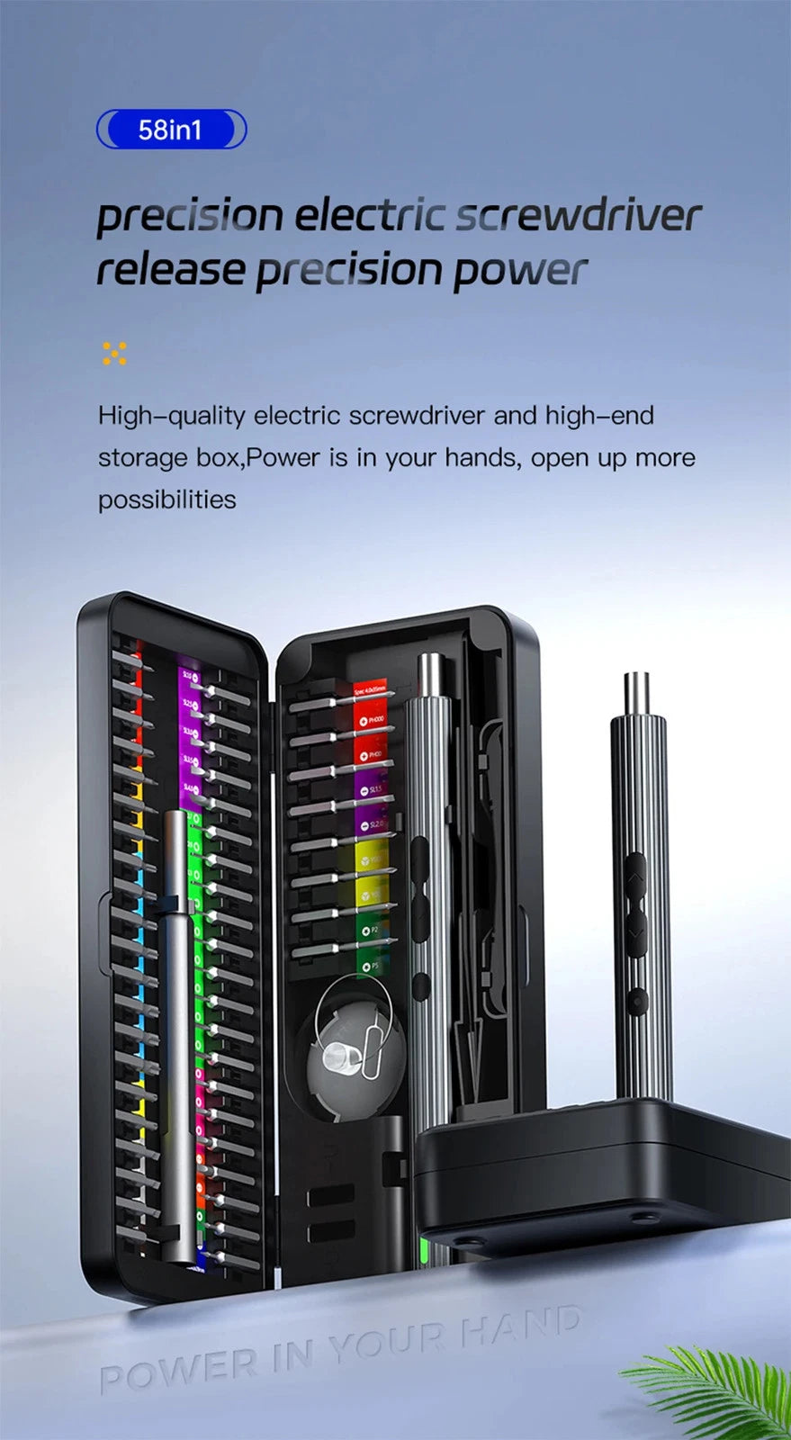 58 in 1 Electric Screwdriver Set Precision Tools Rechargeable Small Kit Wireless
