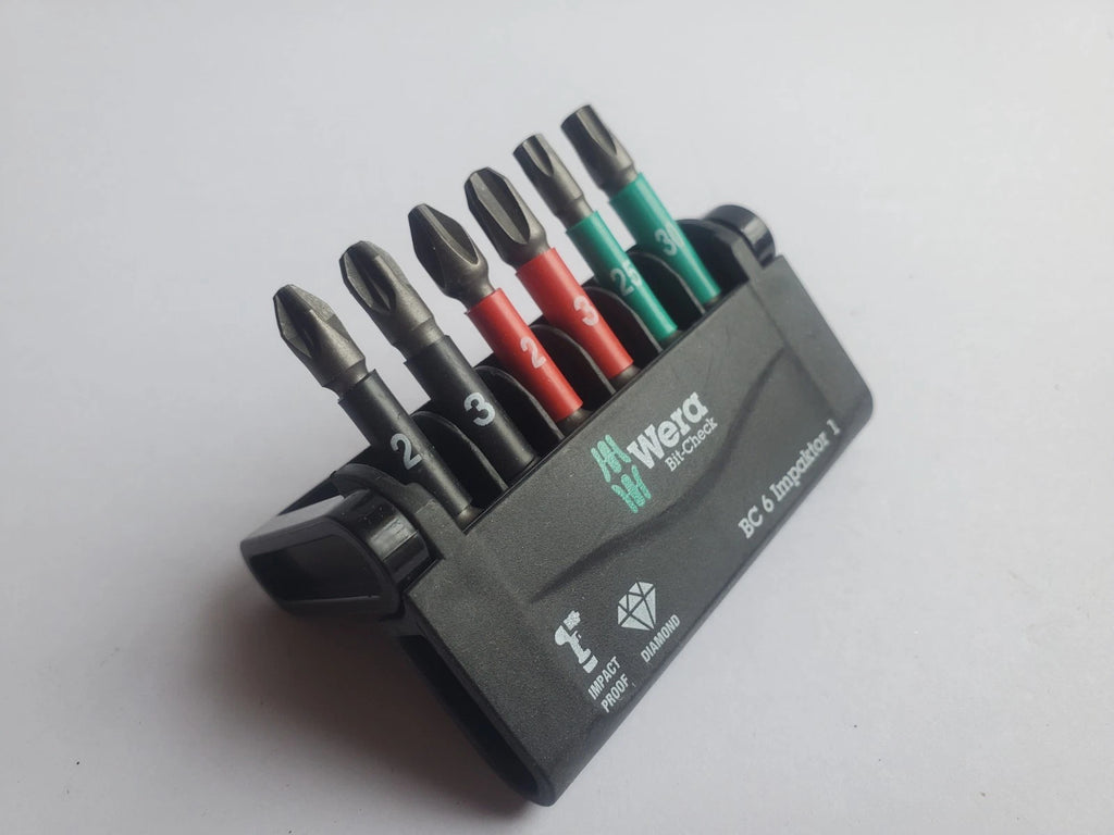 Wera Impact Bit-Check 6 Impaktor 1 Power Bit Set - PH2 PH3 PZ2 PZ3 TX T25 T30