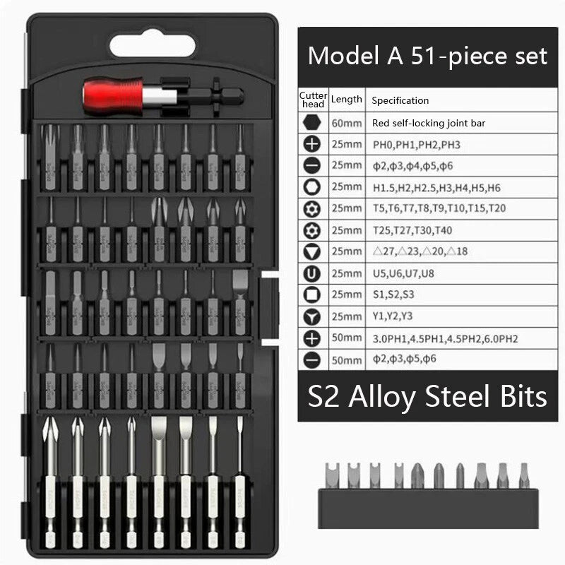 Electric Screwdriver Set Magnetic Phillips Bits  Rechargeable Screwdriver Kit
