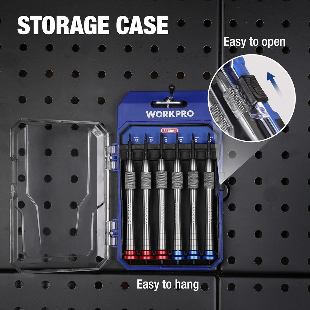 WORKPRO 6-Piece Magnetic Screwdriver Set, 3 Phillips and 3 Slotted Tips