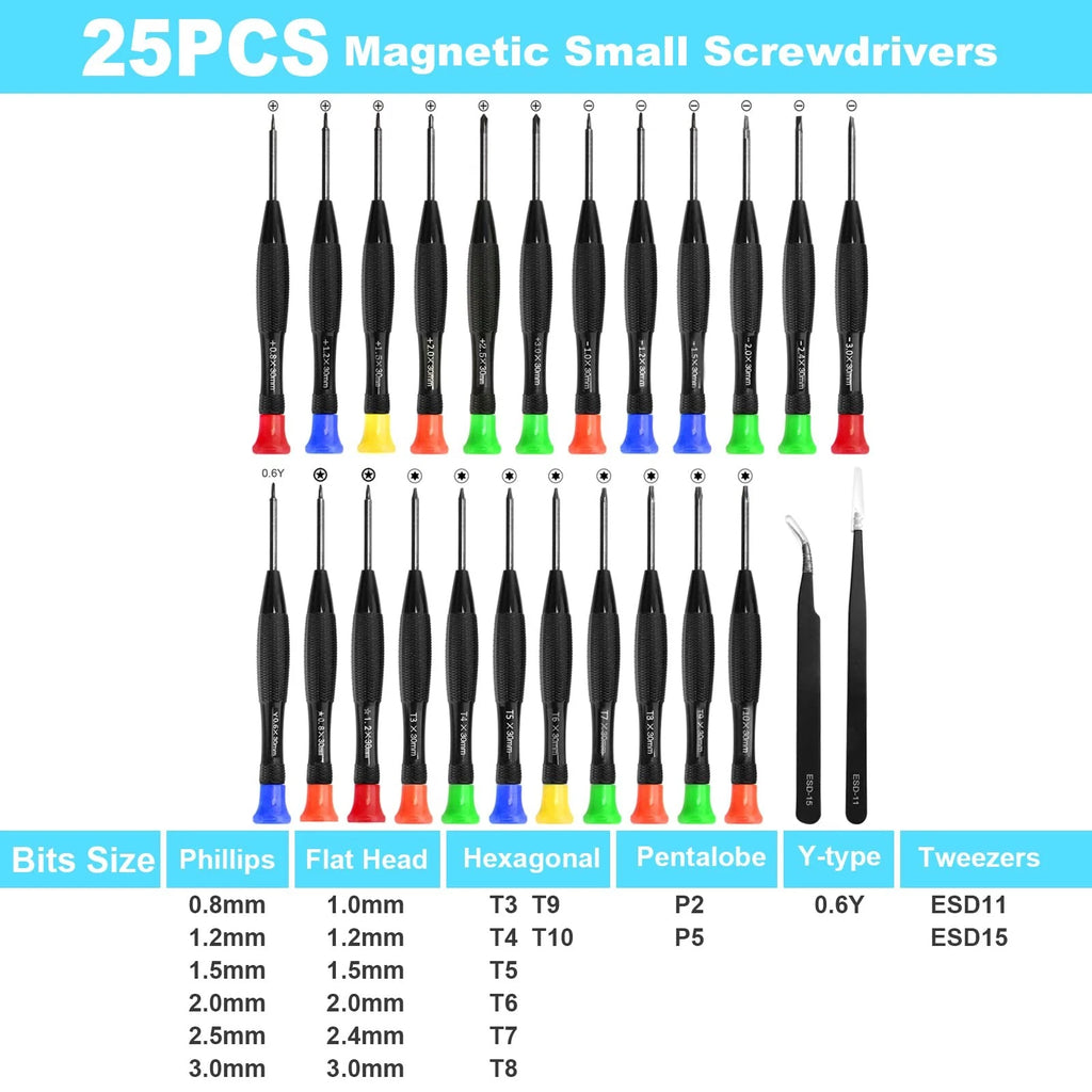Precision Screwdriver Set, 25 PCS Small Screwdriver Set Magnetic, with Torx F...