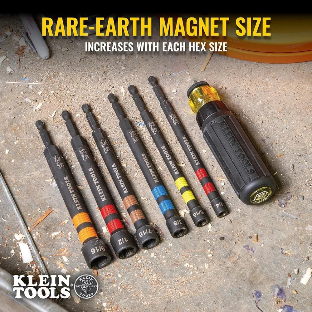 516PNDHC 5/16-Inch Magnetic Color-Coded Power Nut Driver, SAE, Impact-Rated H...