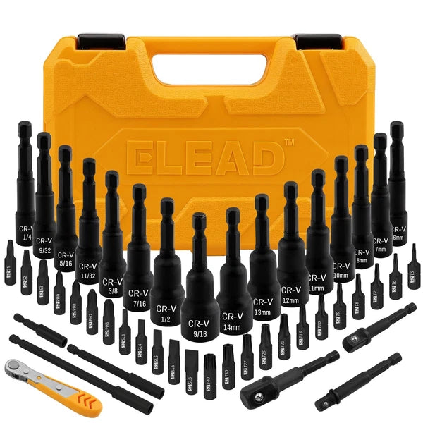 Elead 47-piece Magnetic Nut Driver & Screwdriver Bit Set - Strong Magnetic Nut D