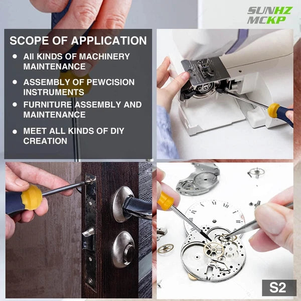 Magnetic Screwdriver Set - 66-Piece - S2 Alloy Steel - Precision Bits - Tool Box