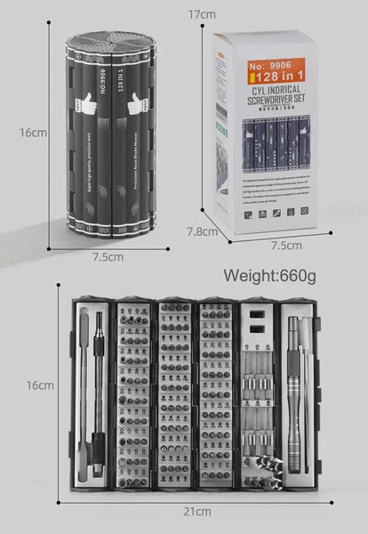 Multi Functional Screwdriver Set 128 in 1 Precision Hand Screw Drivers Kit