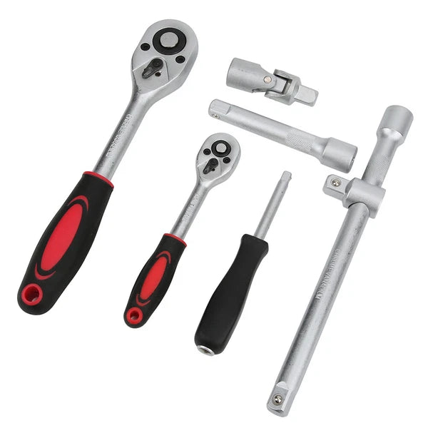 94 Pcs Wrench Socket Screwdriver Tool Set Kit Mechanics 1/2 1/4in with Case