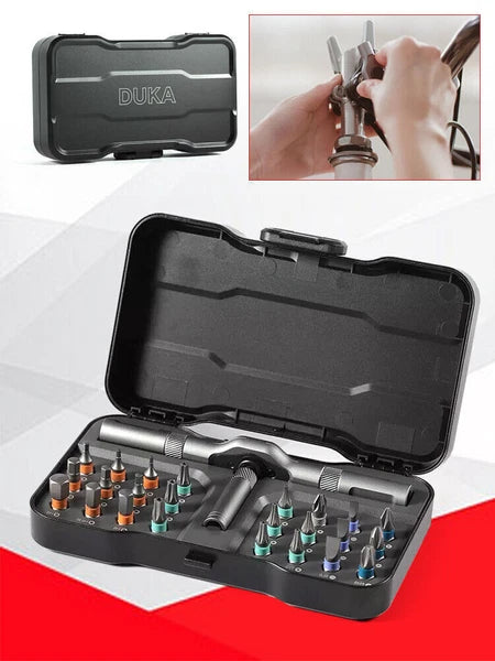 DUKA 24 in 1 Multi-Purpose Ratchet  Screwdriver Bits Set DIY Toolbox C1W6wgza4w