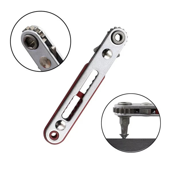 Chrome Vanadium Steel 15 teeth Two-way Ratchet Wrench Screwdriver Set Drill Bit