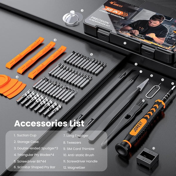 59Pcs Screwdriver Precision Set Torx T5, T6, T8, Mini Repair Tool Kit Macbook Co