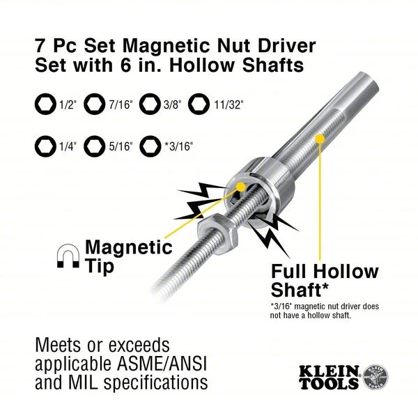 Klein Tools 647M Nut Driver Set - 7 Piece