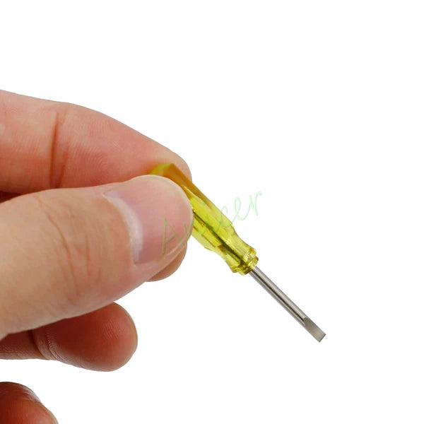 Mini Size 45mm x 2mm Slotted Flat / Phillips Cross Screwdrivers Tool Yellow