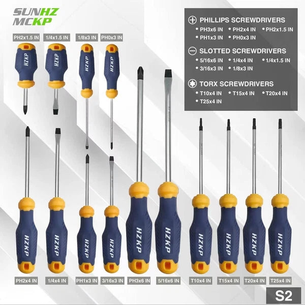 Magnetic Screwdriver Set - 66-Piece - S2 Alloy Steel - Precision Bits - Tool Box