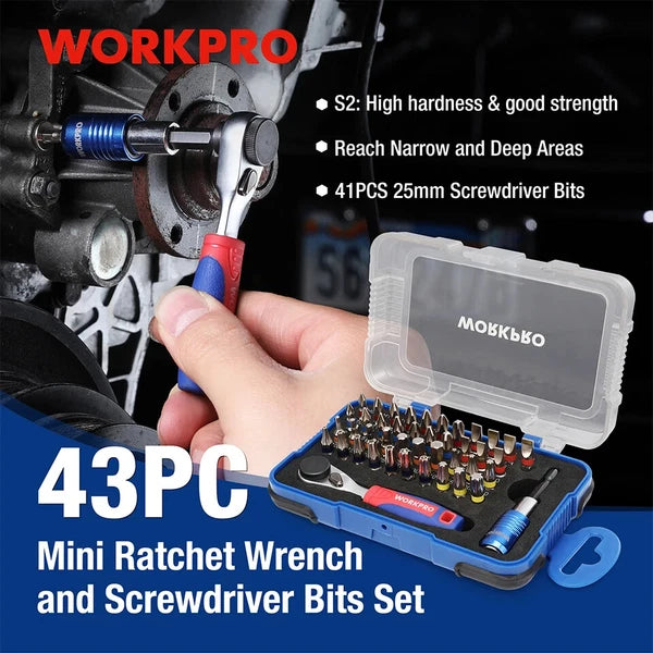 Mini Ratchet Wrench and 41PCS Screwdriver Bits Set Quick Release Ratchet Wrench