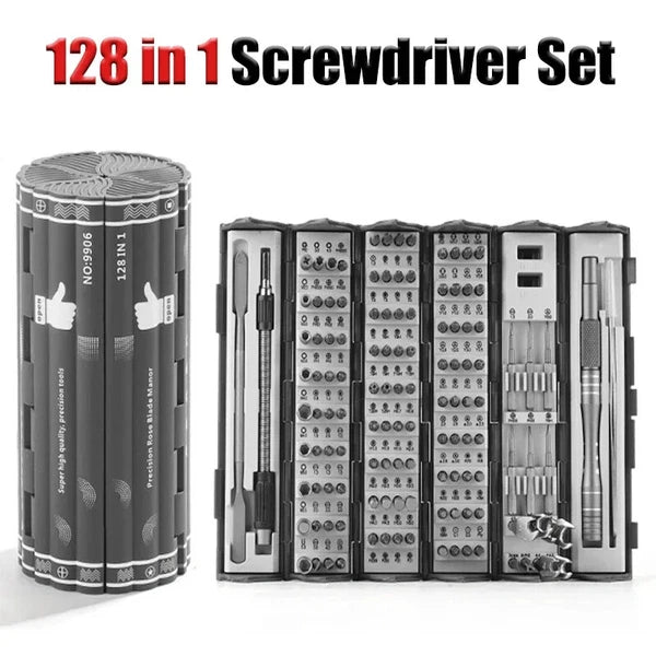 Multi Functional Screwdriver Set 128 in 1 Precision Hand Screw Drivers Kit