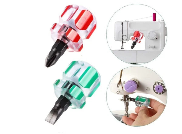 Mini Ultra Short Stubby Screwdriver 2 Pcs 1 Phillips, 1 Flat Head DIY Repairs