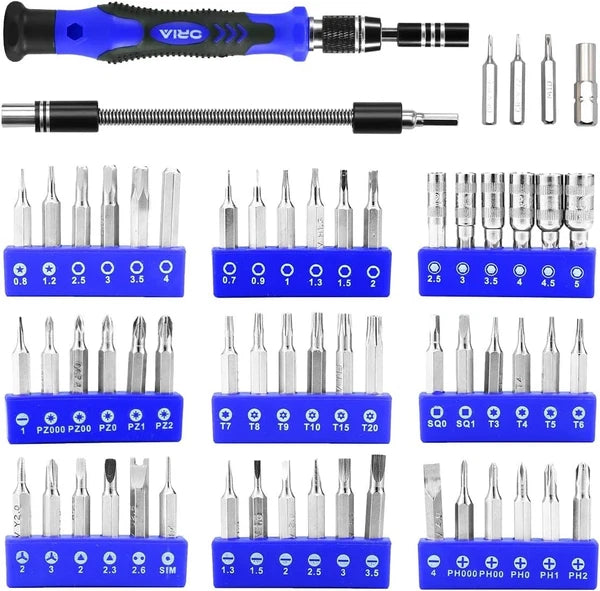Oria 60 in 1 Magnetic Screwdriver Set, Precision Screwdriver Set with 56 Bits D