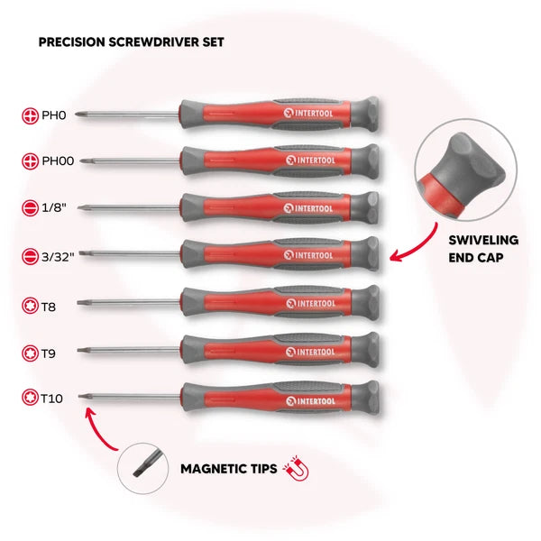 INTERTOOL 70-Piece Magnetic Screwdriver Set with Multi Bits VT08-3370