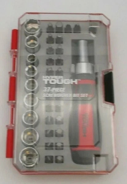 Hyper Tough 37-Piece Ratcheting Screwdriver Socket & Bit Set SAE Metric Adaptor