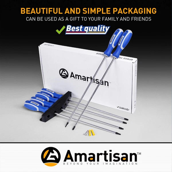 Amartisan 6-Piece Extra Long Torx Screwdrivers Set, length 12''(300mm) T10 - ...