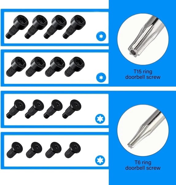 Ring Doorbell Screwdriver Replacement with 16 Pcs of Screws, for Battery Change,