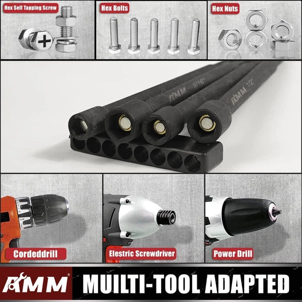 8PCS SAE Magnetic Nut Driver Set for impact drill, Long Nut Drivers 6 INCH (1