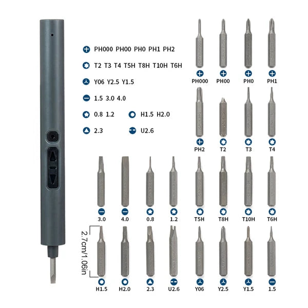 Cordless 28IN1 Mini Power Precision Screwdriver Electric Screwdriver Kit Set -