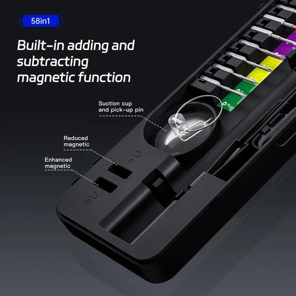 58 in 1 Electric Screwdriver Set Precision Tools Rechargeable Small Kit Wireless