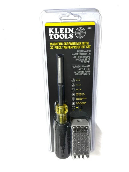 Klein Tools 32510 Magnetic Screwdriver with 32 Tamperproof Bits