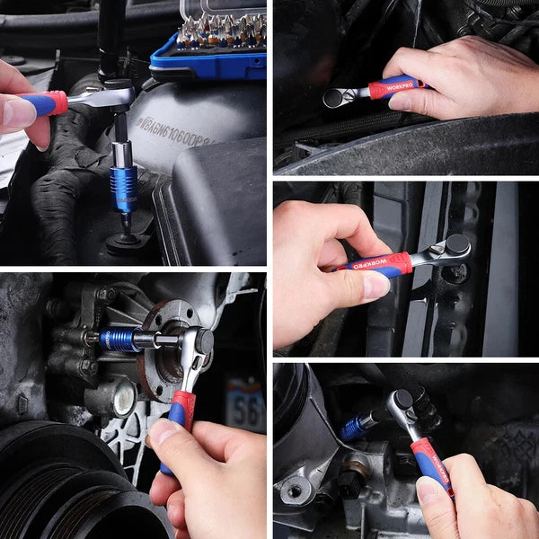 Mini Ratchet Wrench and 41PCS Screwdriver Bits Set Quick Release Ratchet Wrench