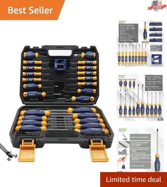Magnetic Screwdriver Set - 66-Piece - S2 Alloy Steel - Precision Bits - Tool Box