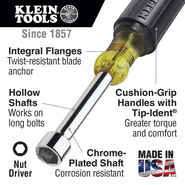Klein Tools 610 Stubby Nut Driver Set - 1-1/2'' Shafts