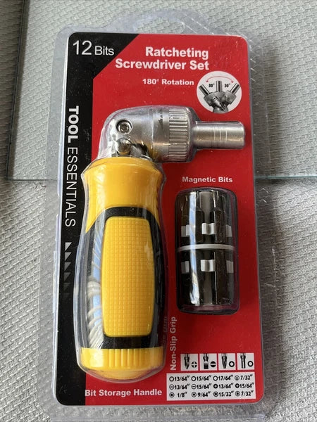 Tool Essentials 12Bits Ratcheting Screwdriver Set