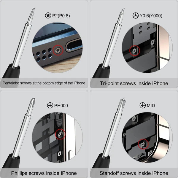 Cell Phone Screen Opening Repair Tools Kit Screwdriver Set for iPhone 13 14 15