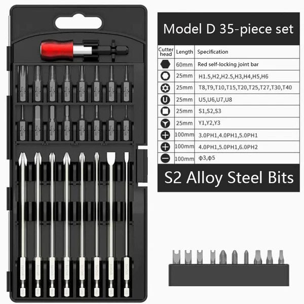 Electric Screwdriver Set Magnetic Phillips Bits  Rechargeable Screwdriver Kit