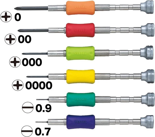 Efficient JIS Precision Screwdriver Set for Professionals - 6 Lightweight Tools