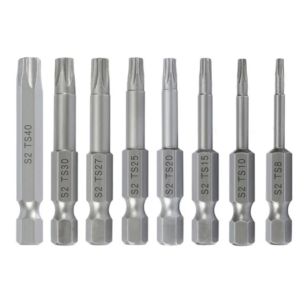 Convenient Hex Shank Magnetic Torx Screwdriver Bits Set 8Pcs 50mm Length