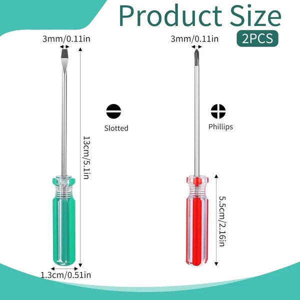 Magnetic Screwdriver Set, Small Screwdriver Tool Flat Head and Phillips Screw