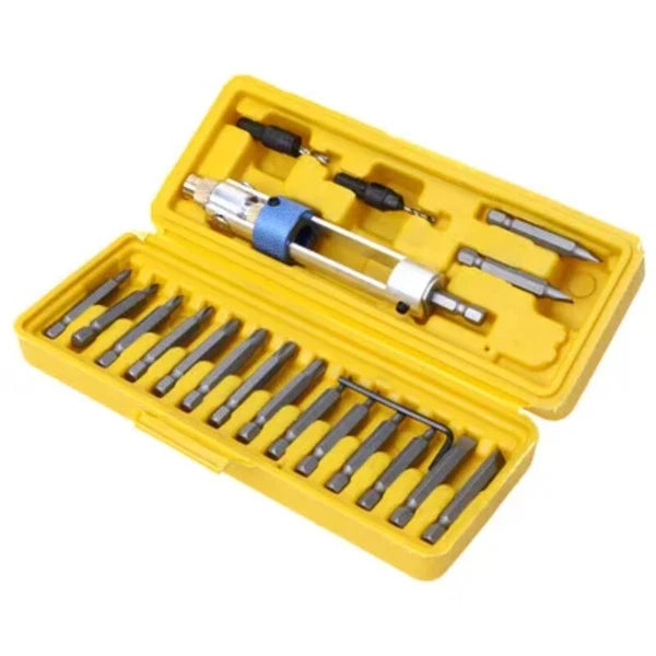 20PC Half Time Drill Driver Multi Screwdriver Set 16 Kinds Head with Countersink