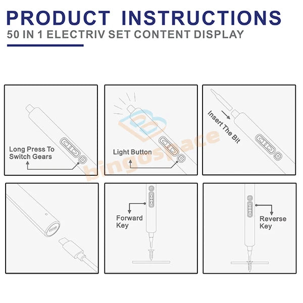 Mini Electric Screwdriver Cordless Precision Screwdriver Set with 40 Driver Bits