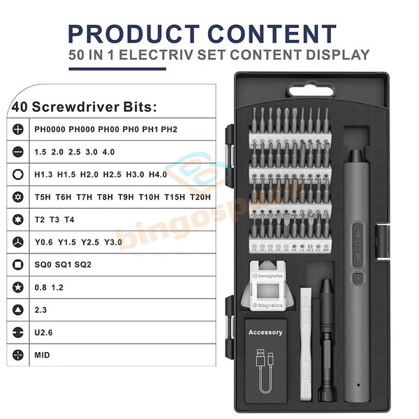 Mini Electric Screwdriver Cordless Precision Screwdriver Set with 40 Driver Bits