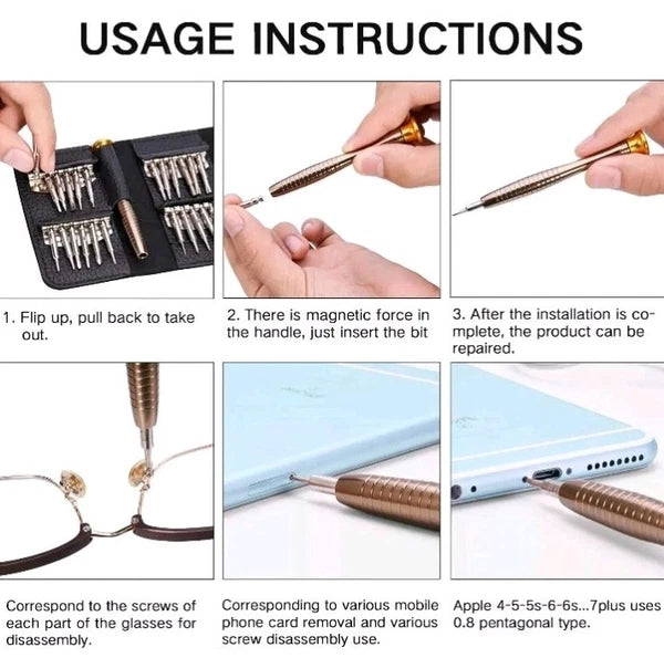 Precision Screwdriver Set-25 In 1 Tool Kit Mini Small Torx Bit Laptop Repair