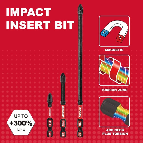 30-Piece Long Extension PH2 Screwdriver Bits Set: Tough D2 Steel & Magnetic