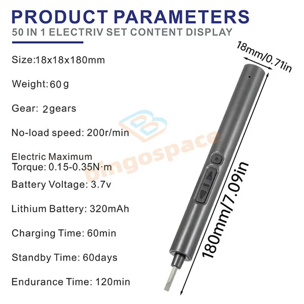 Mini Electric Screwdriver Cordless Precision Screwdriver Set with 40 Driver Bits
