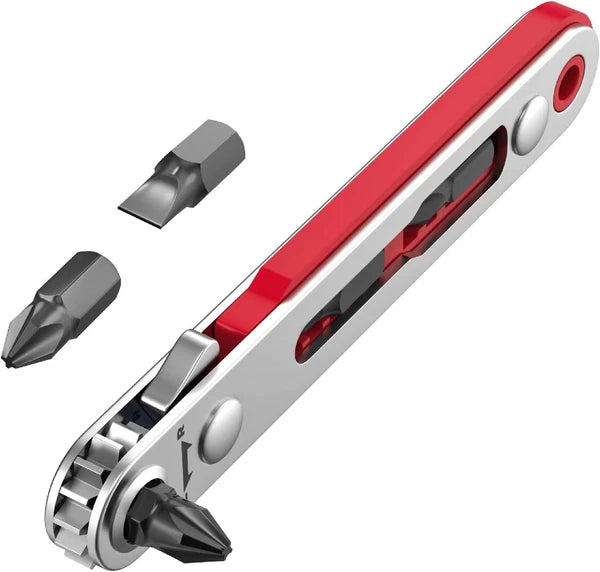 Bates Mini Ratchet Wrench, 1/4" Magnetic 90 Degree Screwdriver, Low Profile Righ