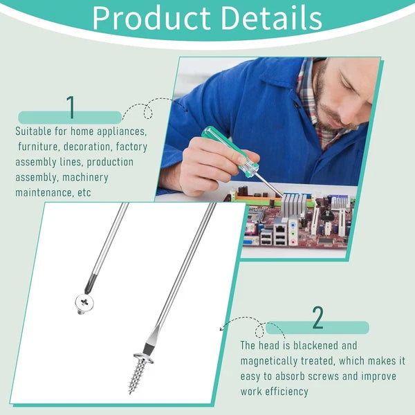 Magnetic Screwdriver Set, Small Screwdriver Tool Flat Head and Phillips Screw