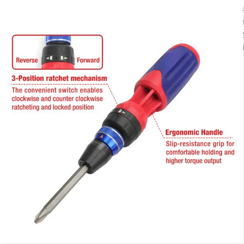 Ratcheting Screwdriver 12 In 1 Screwdriver Set Quick Load Mechanism Screwdrivers