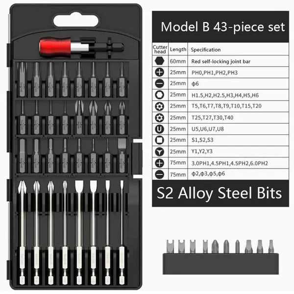 Electric Screwdriver Set Magnetic Phillips Bits  Rechargeable Screwdriver Kit